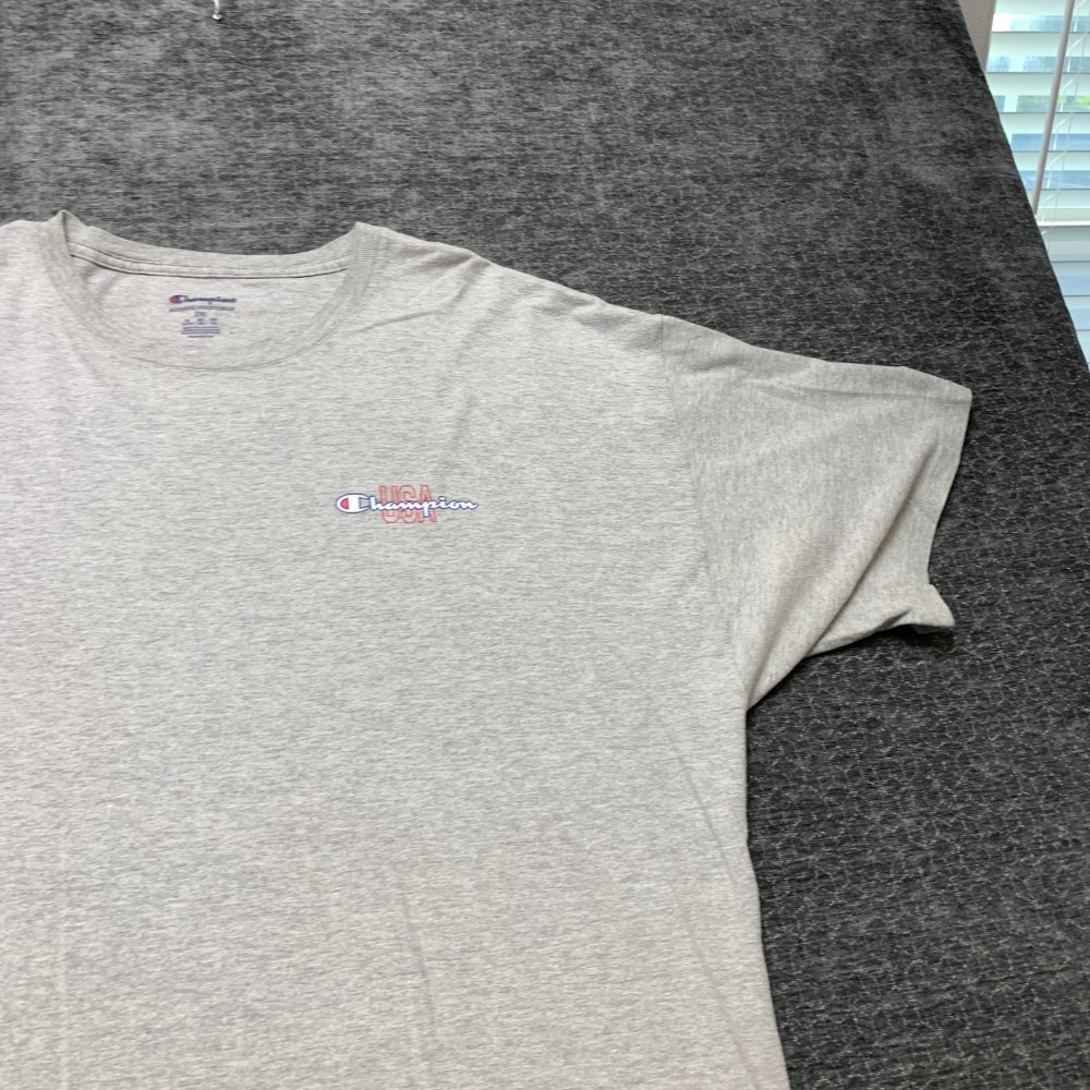 Vintage Champion T Shirt Mens 2XL Gray Short Sleeve Logo Classic Streetwear - Picture 5 of 16